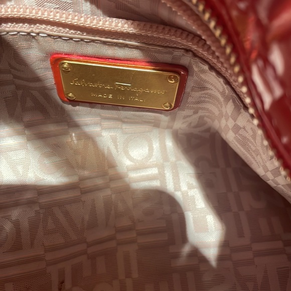 Salvatore Ferragamo orange patent leather satchel. Gently used. - Picture 11 of 12